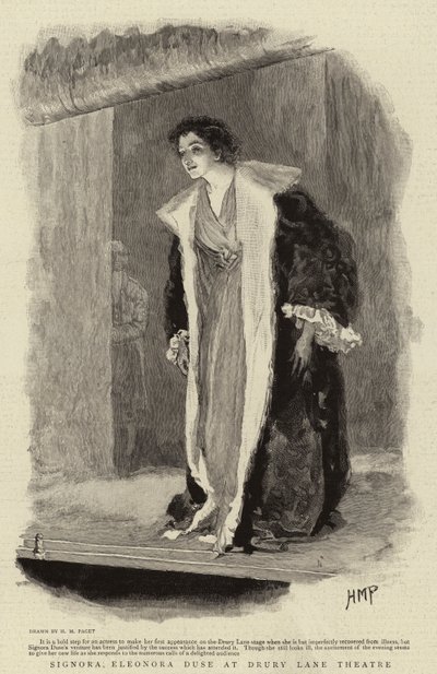 Signora Eleonora Duse at Drury Lane Theatre by Henry Marriott Paget